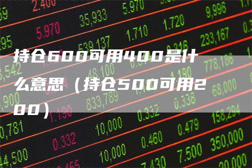 持仓600可用400是什么意思（持仓500可用200）-领航期货