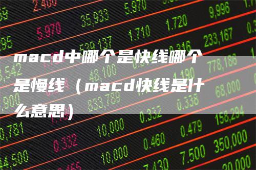 macd中哪个是快线哪个是慢线（macd快线是什么意思）